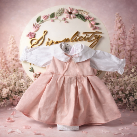 Fetite - Set pentru fetite Sarafan roz si camasa