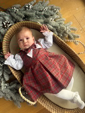 Rochii - Set sarafan si camasa fetite Camelia