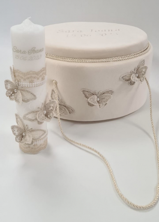 Trusouri de Botez - Trusou botez Beige Butterfly