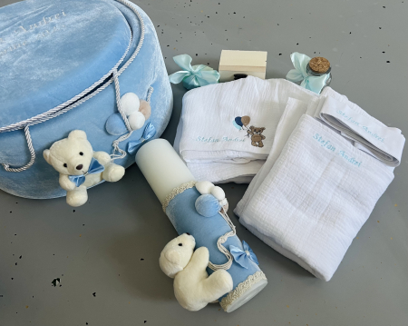 Trusouri de Botez - Trusou botez Luxury Baby Blue