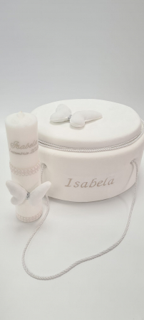 Trusouri de Botez - Trusou botez Luxury White butterfly