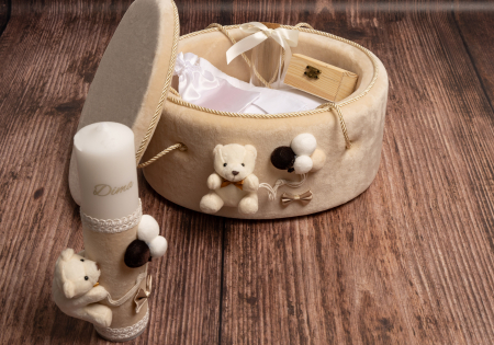 Trusouri de Botez - Trusou botez Luxury Beige Bear