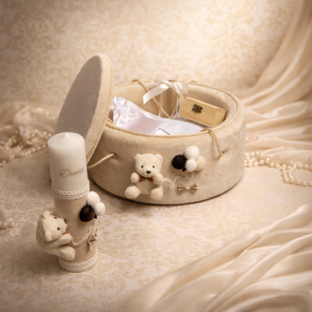 Trusouri botez baieti - Trusou botez Luxury Beige Bear