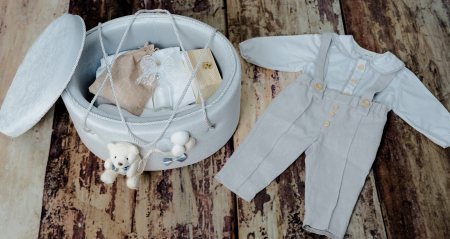 Trusouri de Botez - Trusou botez Luxury Grey + costum botez Kevin Grey