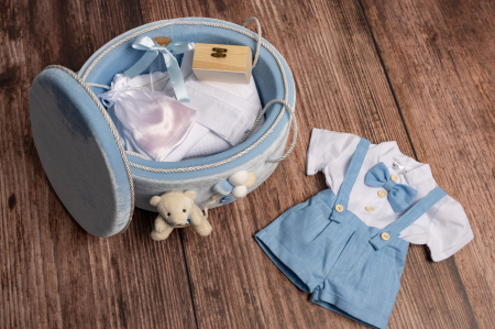 Trusouri de Botez - Trusou botez Luxury Blue + costum botez Adam Summer