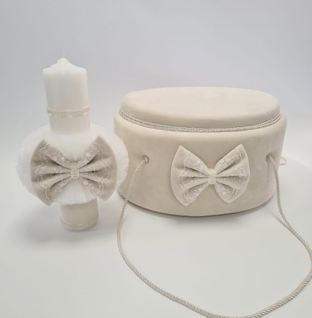 Trusouri de Botez - Trusou botez Luxury Beige Bow