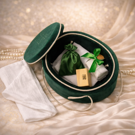 Trusou botez Luxury verde cu ursulet [1]