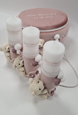 Trusouri de Botez - Trusou botez Luxury Pink Bear