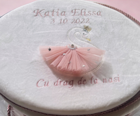 Trusou botez Luxury Swan pink [1]