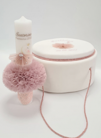 Trusouri de Botez - Trusou botez Luxury Swan pink