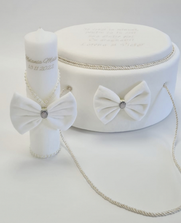 Trusouri de Botez - Trusou botez Luxury White Bow