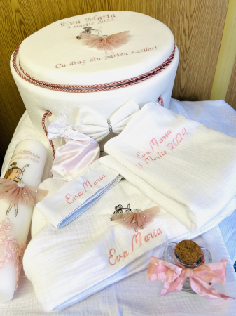 Trusouri de Botez - Trusou botez Luxury White Ballerina