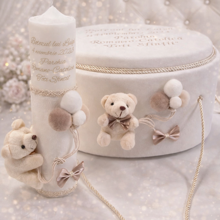 Trusouri botez baieti - Trusou botez Luxury White Bear