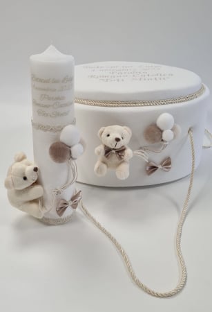 Trusouri de Botez - Trusou botez Luxury White Bear