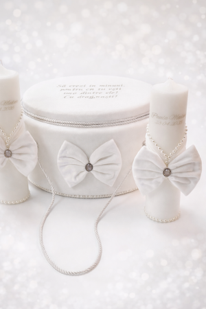 Trusouri botez fetite - Trusou botez Luxury White Bow