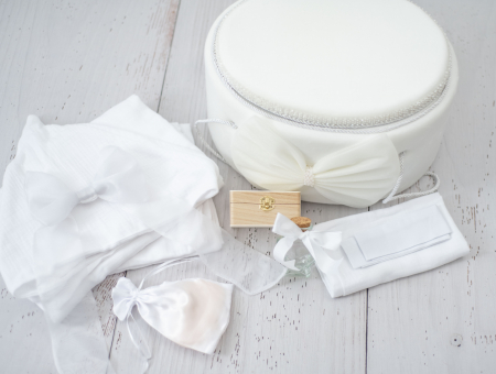 Trusou botez Luxury white Bow + Rochita [4]