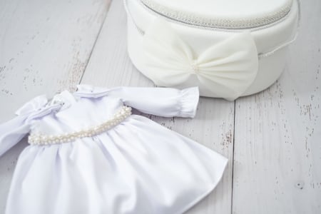 Trusouri de Botez - Trusou botez Luxury white Bow + Rochita