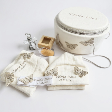 Trusouri botez fetite - Trusou botez Luxury White Butterfly