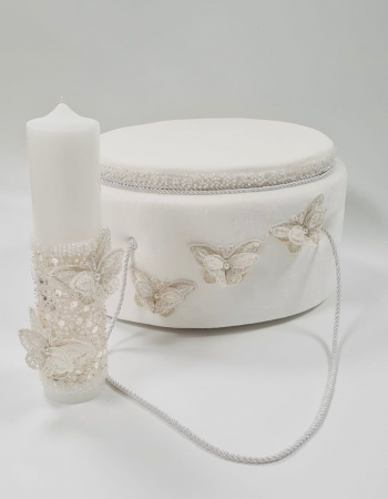 Trusouri de Botez - Trusou botez Luxury White Butterfly