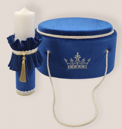 Trusouri de Botez - Trusou botez Luxury Blue Crown