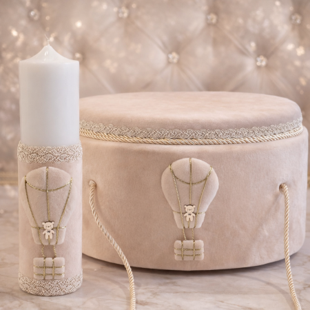 Trusouri botez fetite - Trusou botez premium crem balon cu aer cald