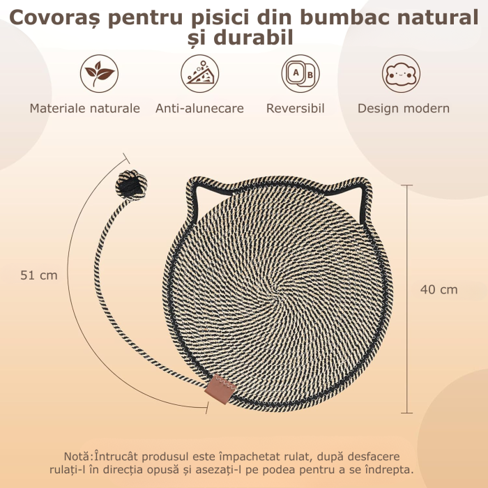 covoras de zgariat pentru pisici, negru [2]