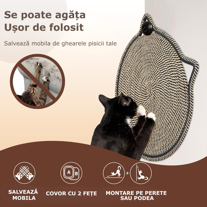 covoras de zgariat pentru pisici, negru [4]