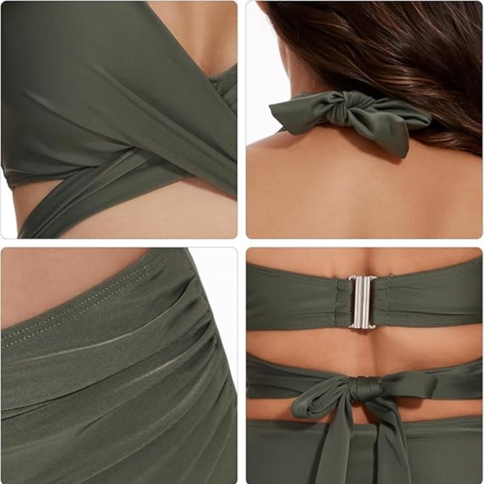 costum de baie 2 piese, verde [6]