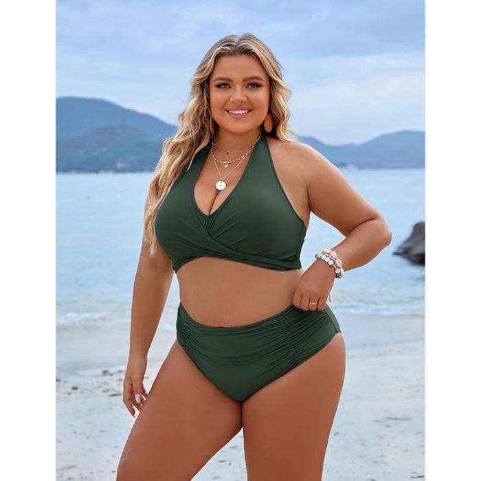 costum de baie 2 piese, verde [7]