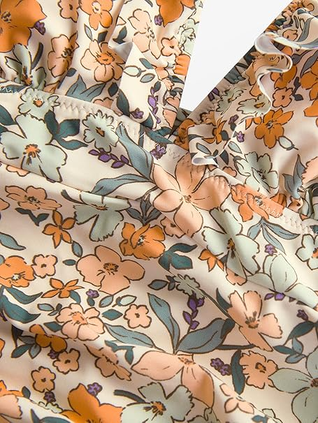 Costum de baie intreg, Simply Joy, imprimeu floral, volane, multicolor [7]