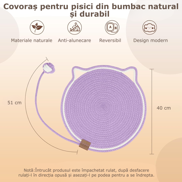 covoras de zgariat pentru pisici, mov [2]