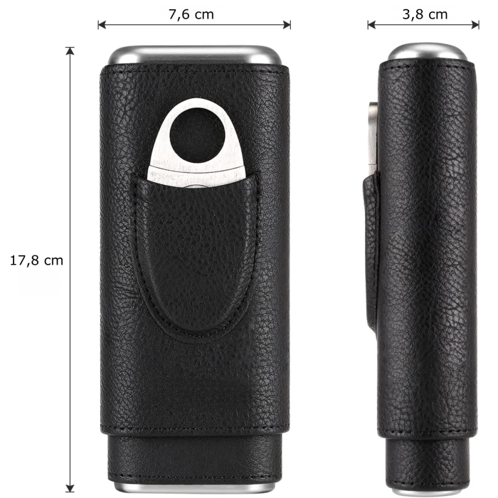 Cutie de trabucuri din piele ecologica, negru [6]