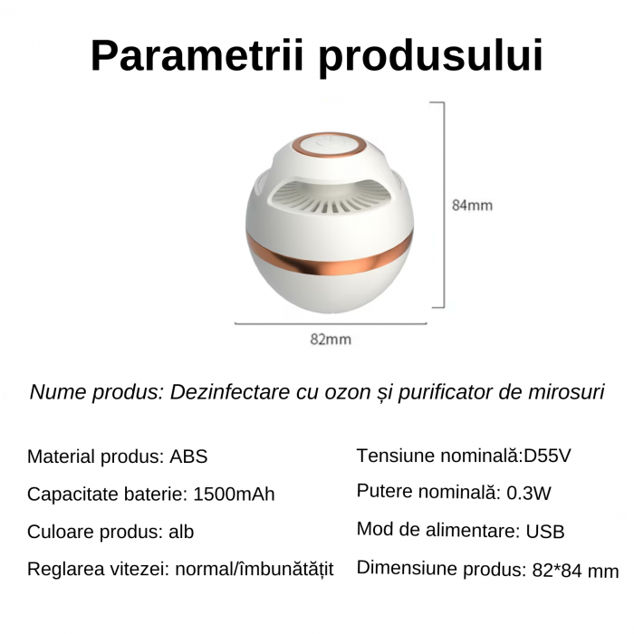 Odorizant pentru frigider, Simply Joy, cu mini USB, Elimina mirosul din frigider, masina, sifonier, dulap pentru pantofi, congelator, Reutilizabil, Alb [6]