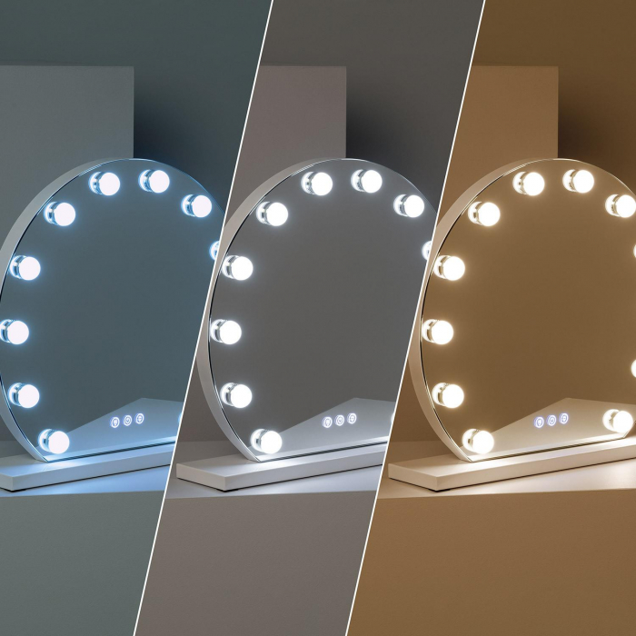 Oglinda pentru machiaj si cosmetica, Simply joy, cu led si touch, 3 tipuri de lumina, intensitate reglabila [7]