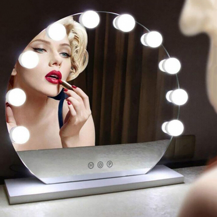 Oglinda pentru machiaj si cosmetica, Simply joy, cu led si touch, 3 tipuri de lumina, intensitate reglabila [3]