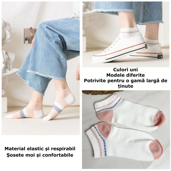 sosete scurte de dama model cu dungi [6]