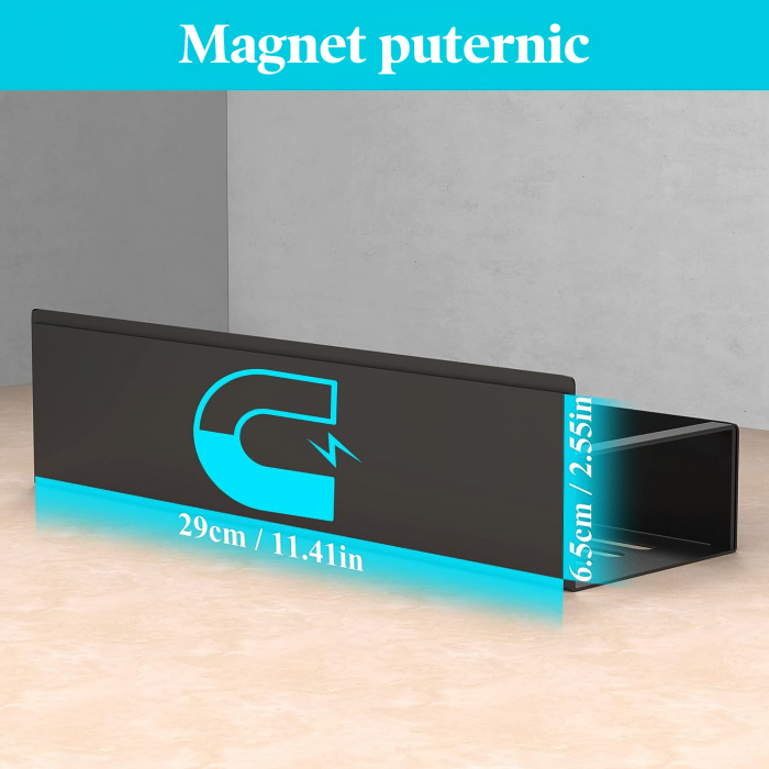 Set 5 rafturi pentru frigider, Simply Joy, organizator cu magnet pentru condimente, bucatarie, cuptor cu microunde, masina de spalat, negru [6]