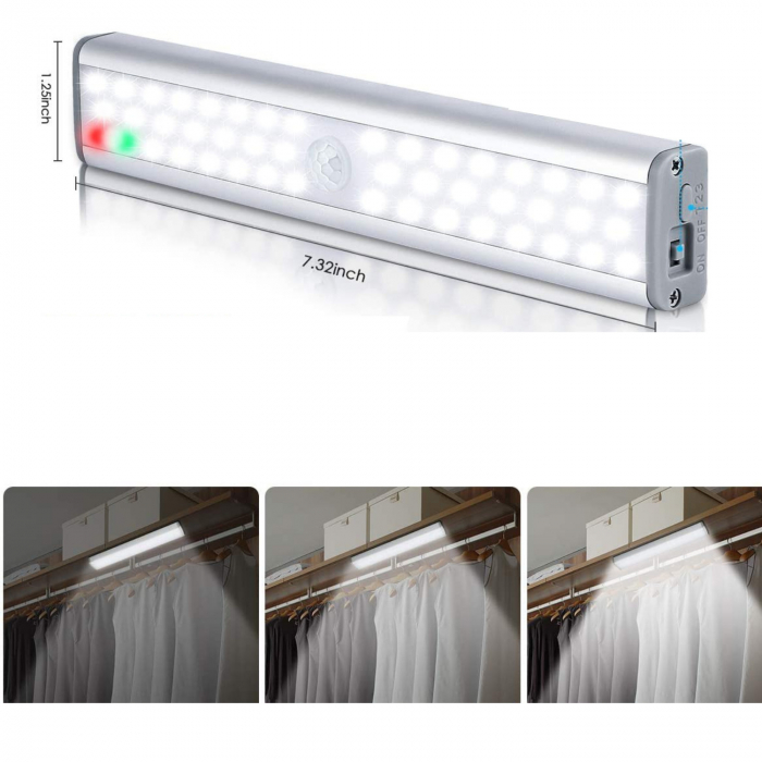 lampa led pentru dressing, hol, bucatarie, beci, garaj, portbagaj reaincarcabila [3]