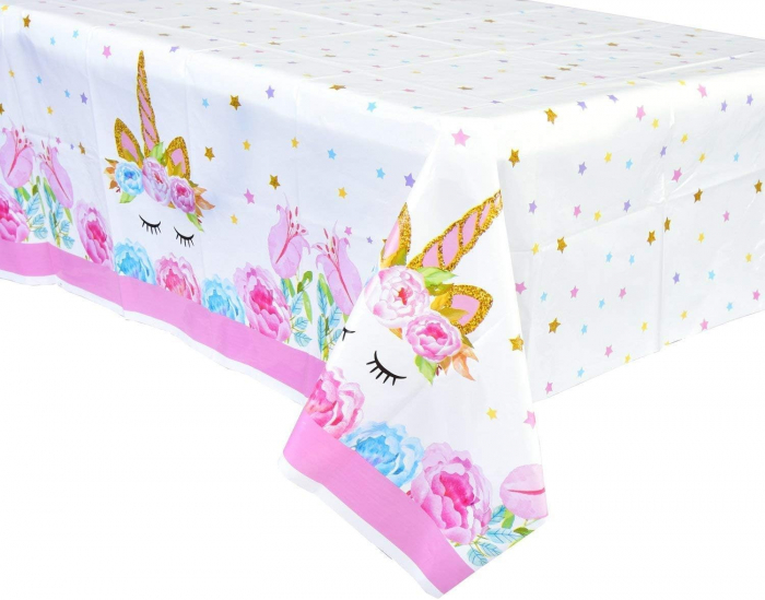 Set de baloane si accesorii petrecere aniversara, Simply Joy®, 164 Piese, Tematica Unicorn, Baloane, Banner “Happy Birthday”, Decor pentru tort, Farfurii, Pahare, Servetele, Lingurite, Furculite, Cuti [11]