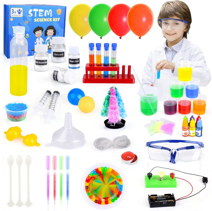 Set de Joaca Educativ Stiinta pentru Copii, Simply Joy®, Jucarie STEM cu 80 Experimente Stiintifice, Instructiuni in Limba Romana, Jucarie Educativa pentru Baieti si Fete [6]
