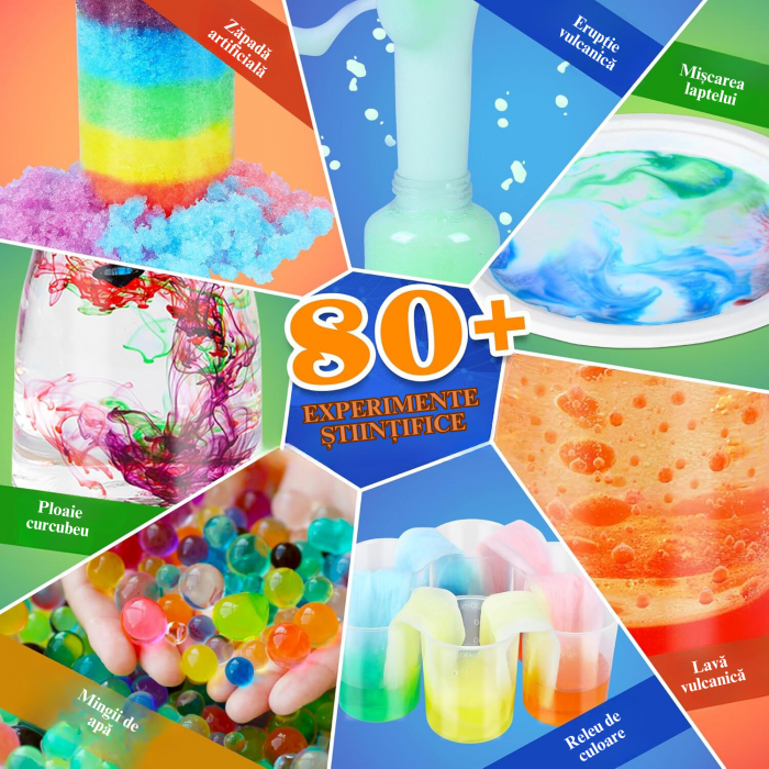 Set de Joaca Educativ Stiinta pentru Copii, Simply Joy®, Jucarie STEM cu 80 Experimente Stiintifice, Instructiuni in Limba Romana, Jucarie Educativa pentru Baieti si Fete [4]