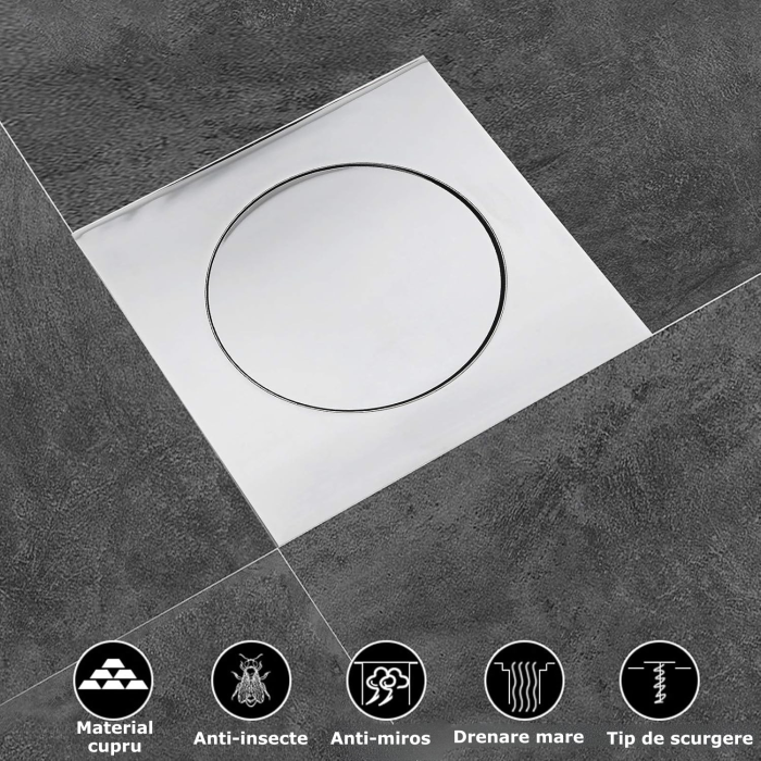 Sifon de scurgere pentru pardoseala argintiu [4]