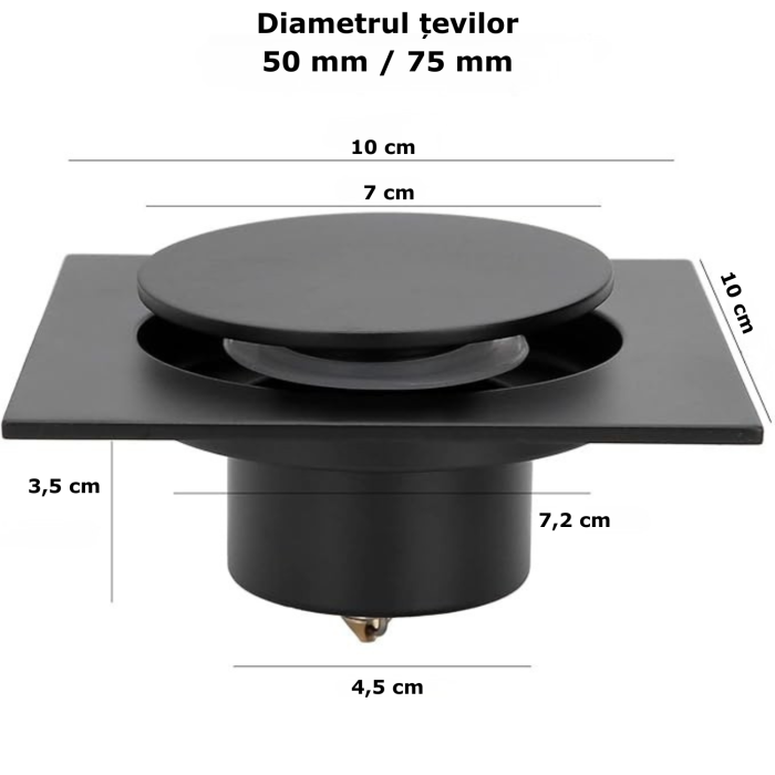 Sifon de scurgere pentru pardoseala negru [2]