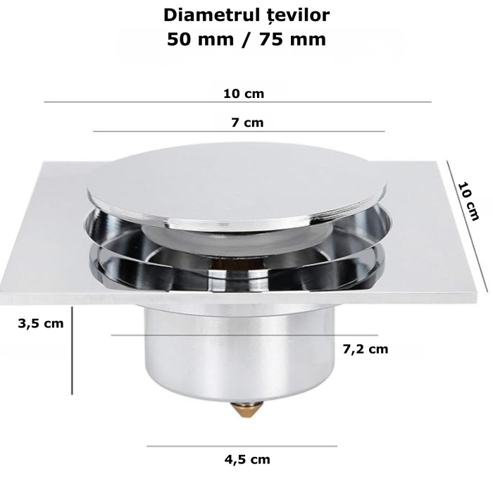 Sifon de scurgere pentru pardoseala argintiu [2]