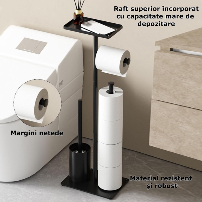 Suport hartie igienica cu perie de toaleta [4]