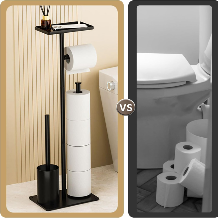 Suport hartie igienica cu perie de toaleta [6]