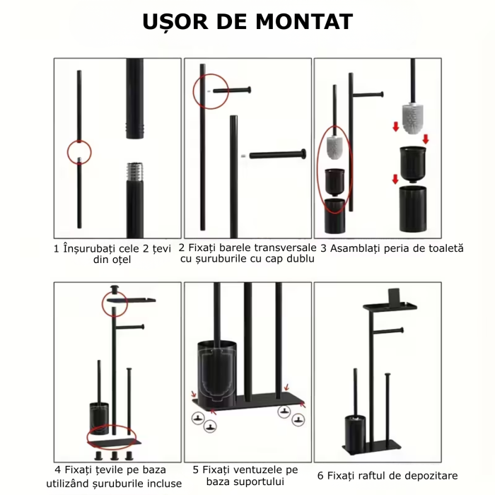 Suport hartie igienica cu perie de toaleta [9]