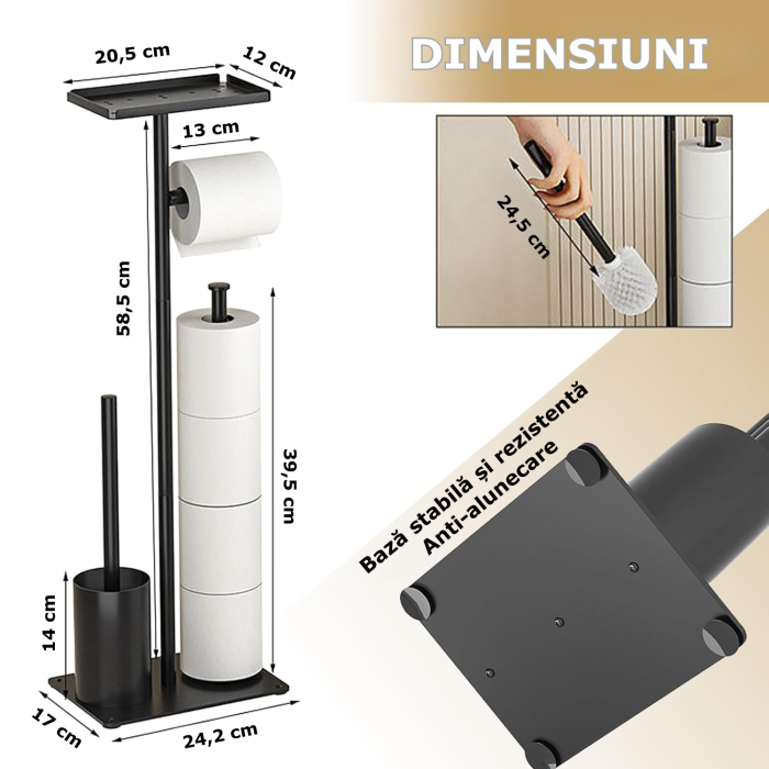 Suport hartie igienica cu perie de toaleta [2]