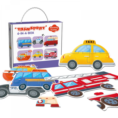 Puzzle si seturi de construit - puzzle copii 2 ani mijloace de transport