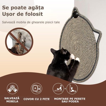 covoras de zgariat pentru pisici, negru [3]